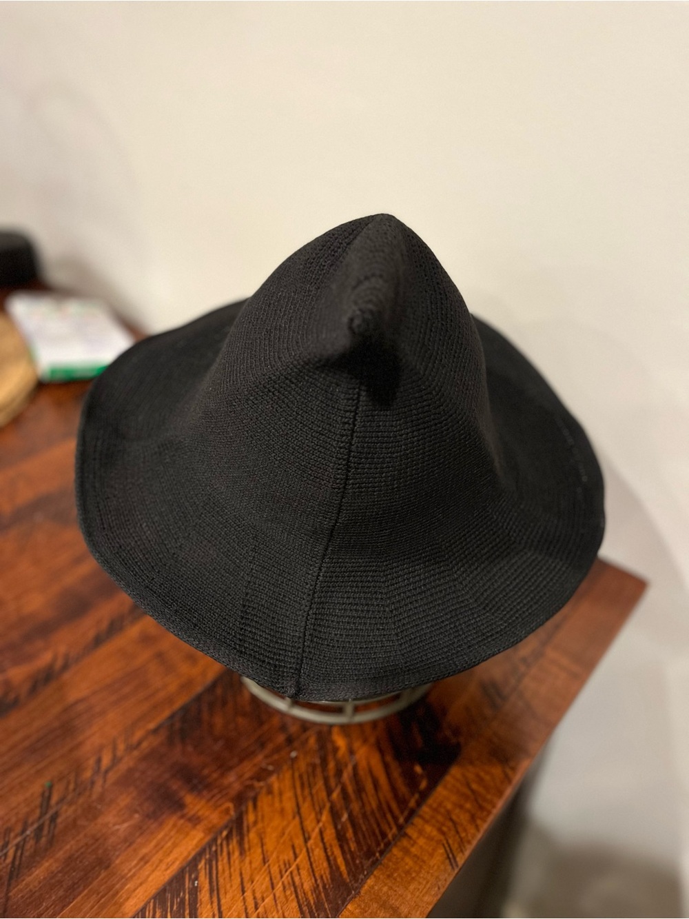 Women's Black Knit Bucket Hat